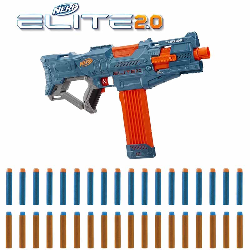 تفنگ بازی تیر فومی نرف موتوردار و خشاب دار Nerf Elite 2.0 Turbine CS-18 E9481